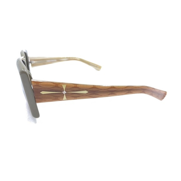 Cinzia Designs Luxe B Olive Green Brown Sunglasses Brown Lens 57-15 125 Women - Picture 13 of 16